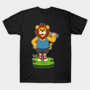 Lion Bodybuilder Dumbbell T-Shirt